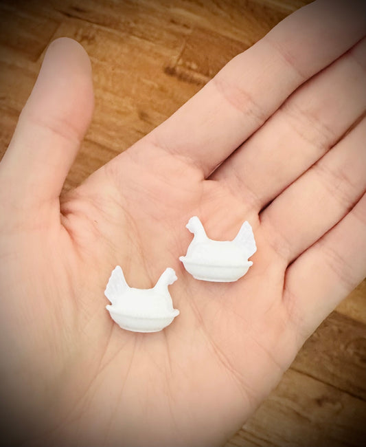 Hen on nest studs (3D printed)