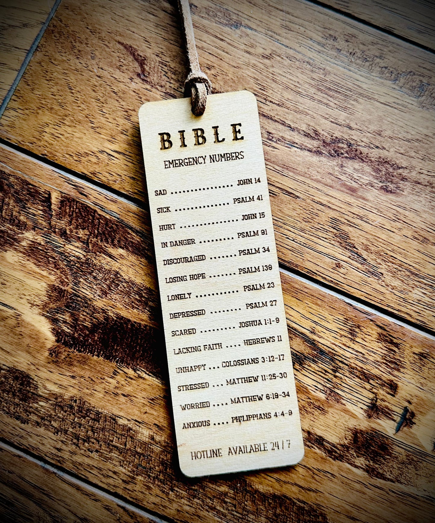 Emergency number bookmark