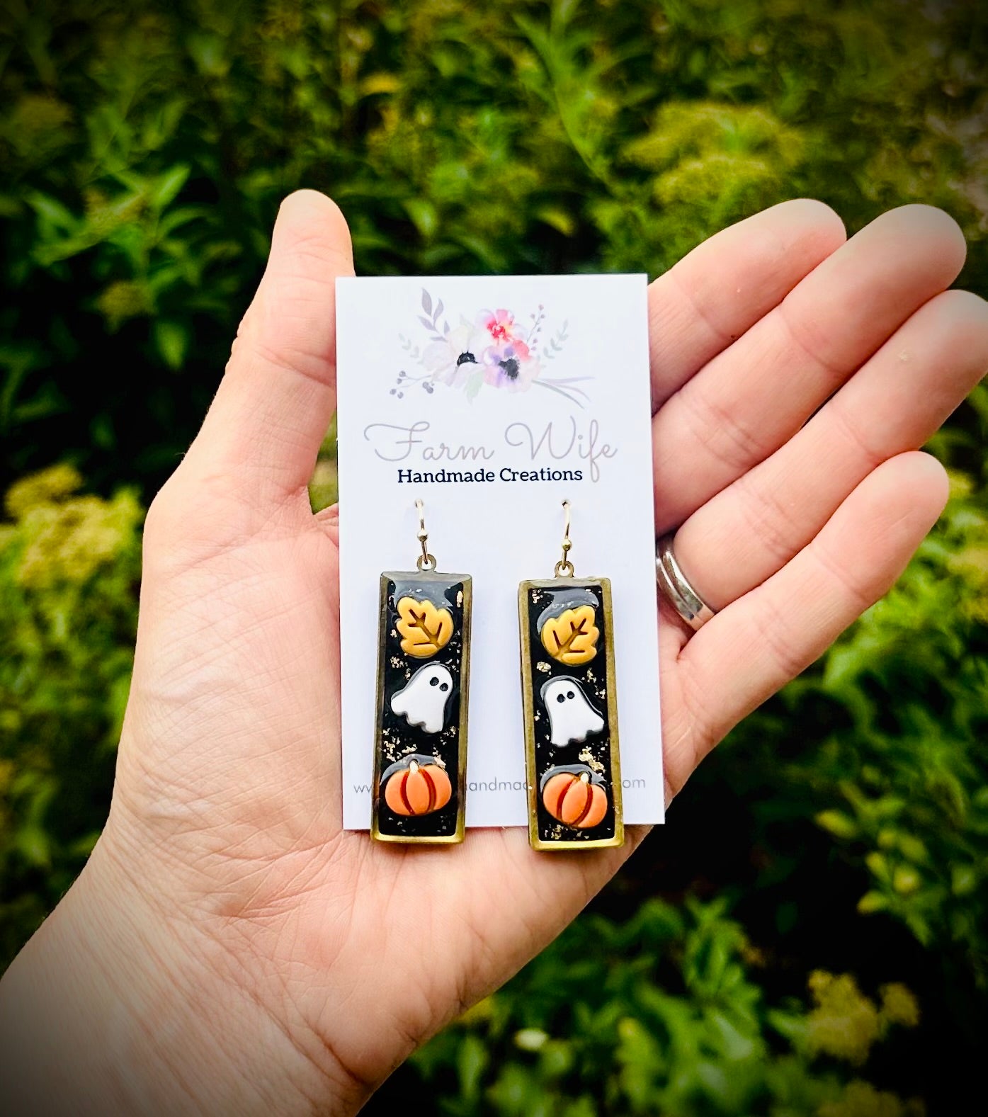 Autumn framed earrings