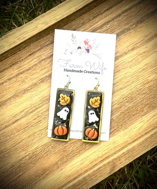 Autumn framed earrings