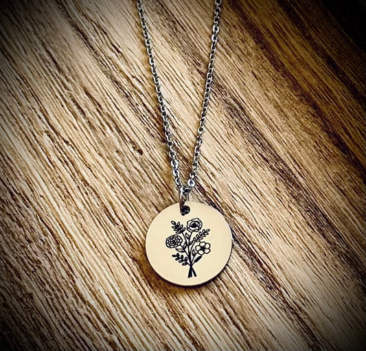 Birth month bouquet necklace