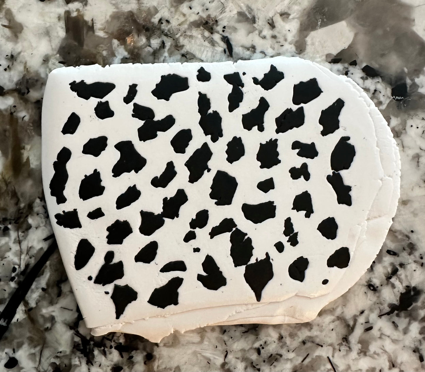 Bubble heart cow print studs