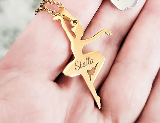 Ballerina engraved necklace