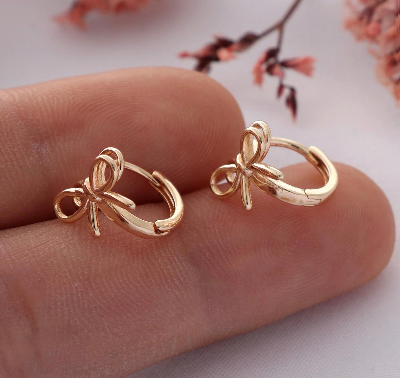 Dainty Bow hoops