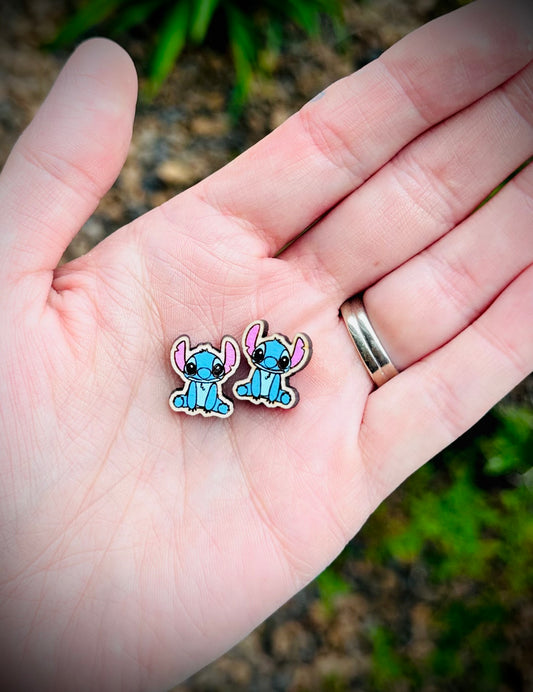 Stitch inspired studs