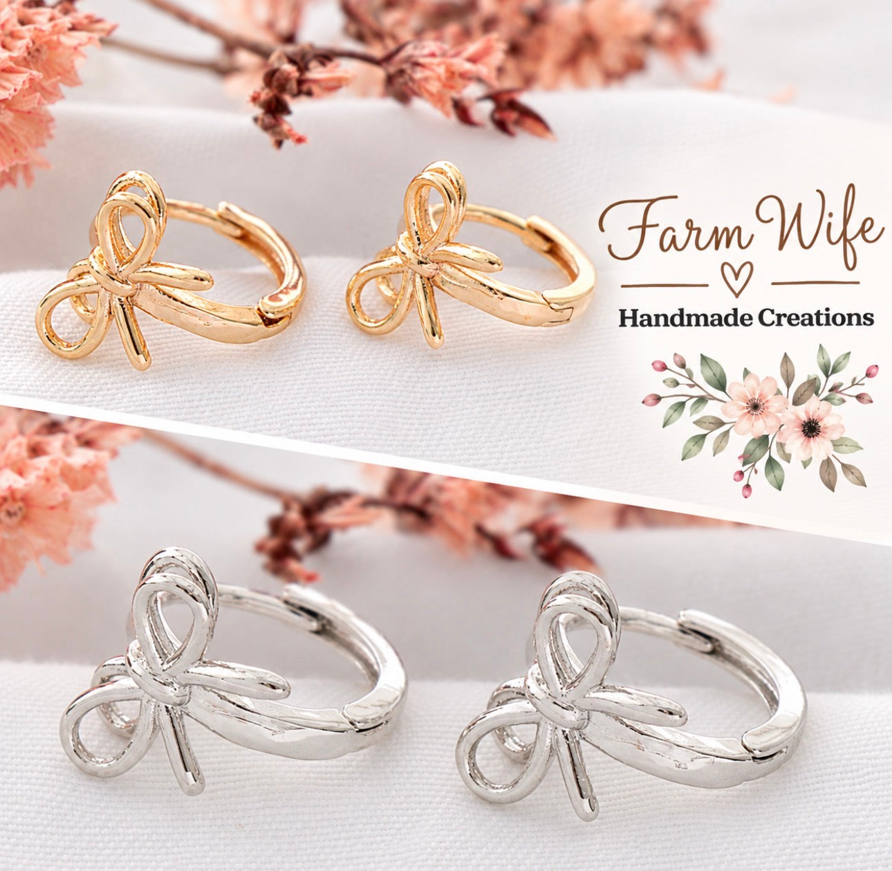Dainty Bow hoops