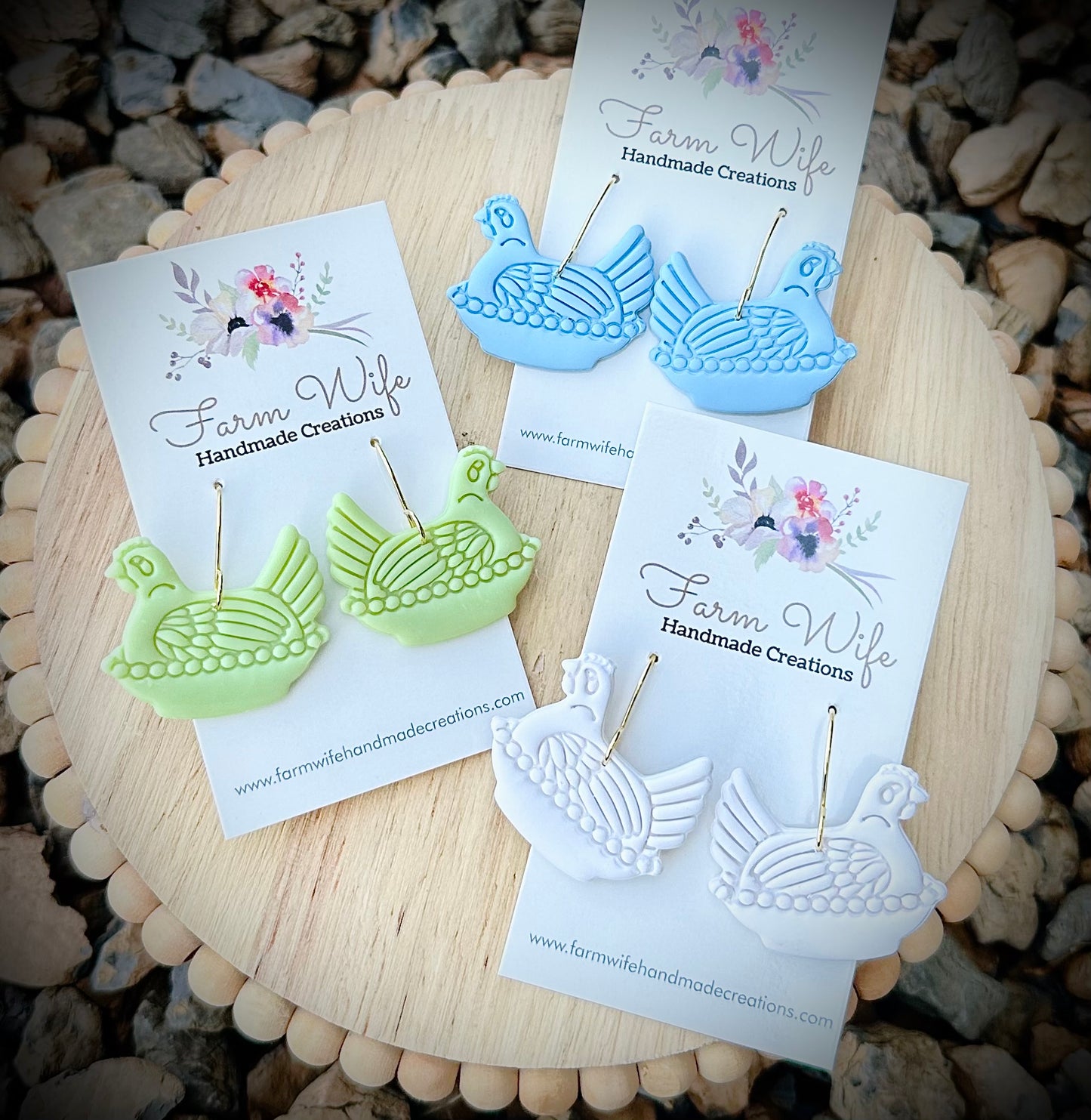 Nesting Hen dangle earrings