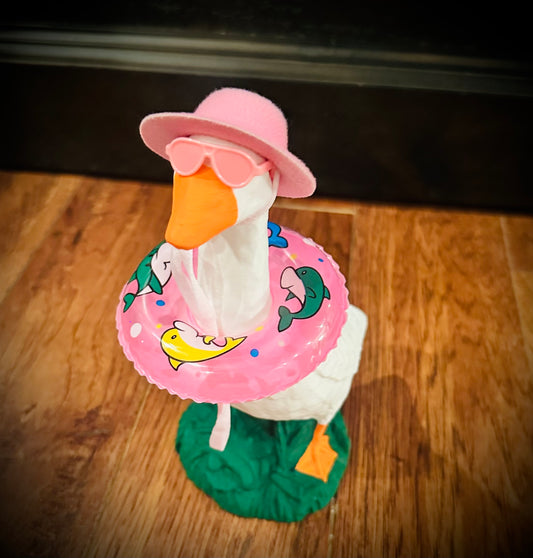 Pink inner tube outfit