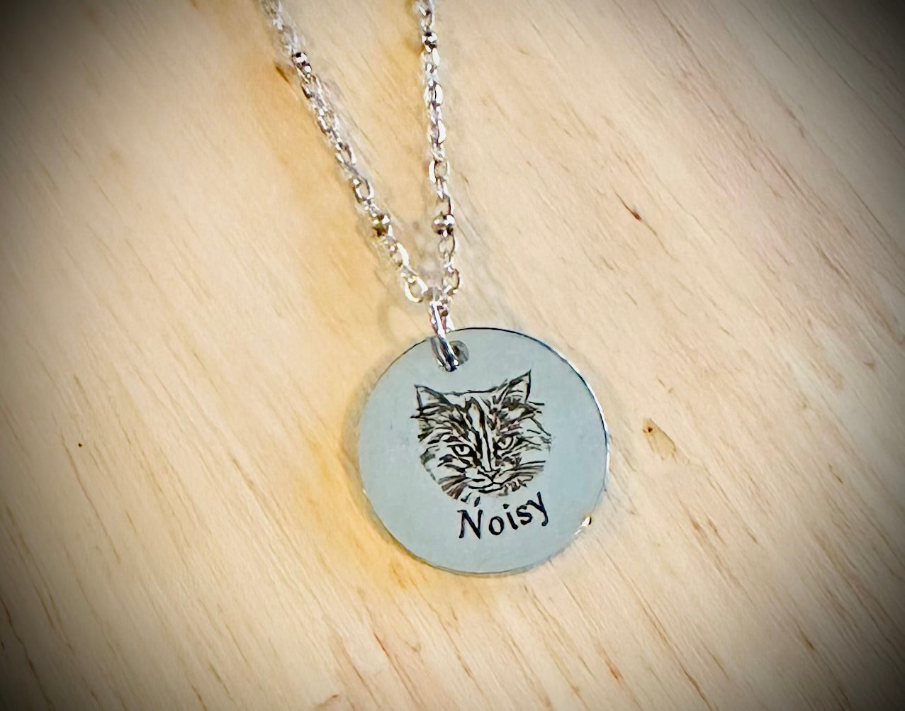 Custom pet portrait necklace