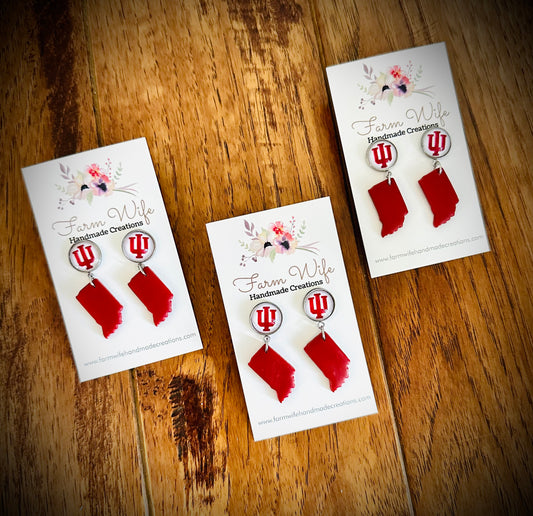 IU state earrings