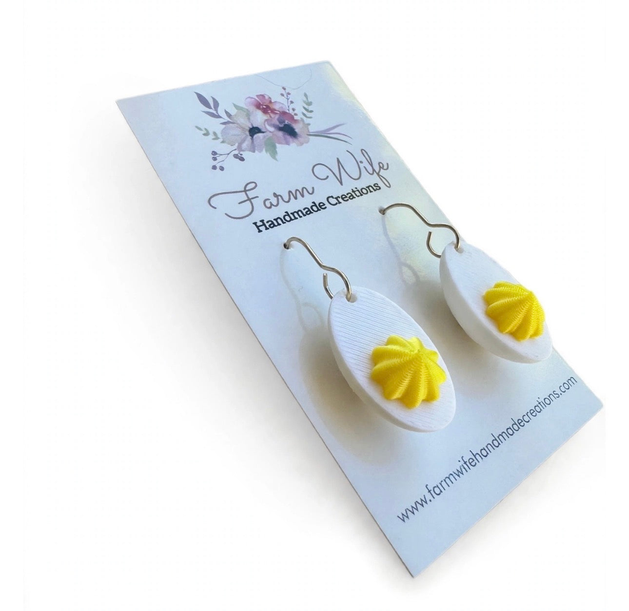 Deviled egg earrings