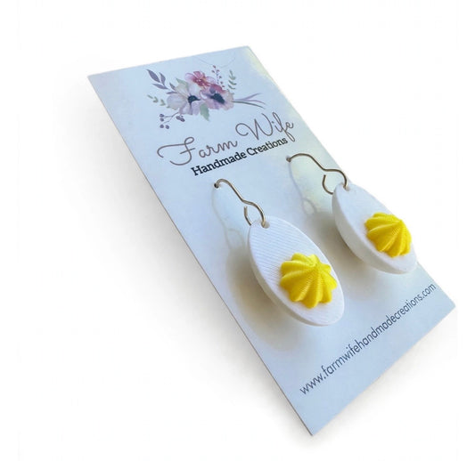 Deviled egg earrings