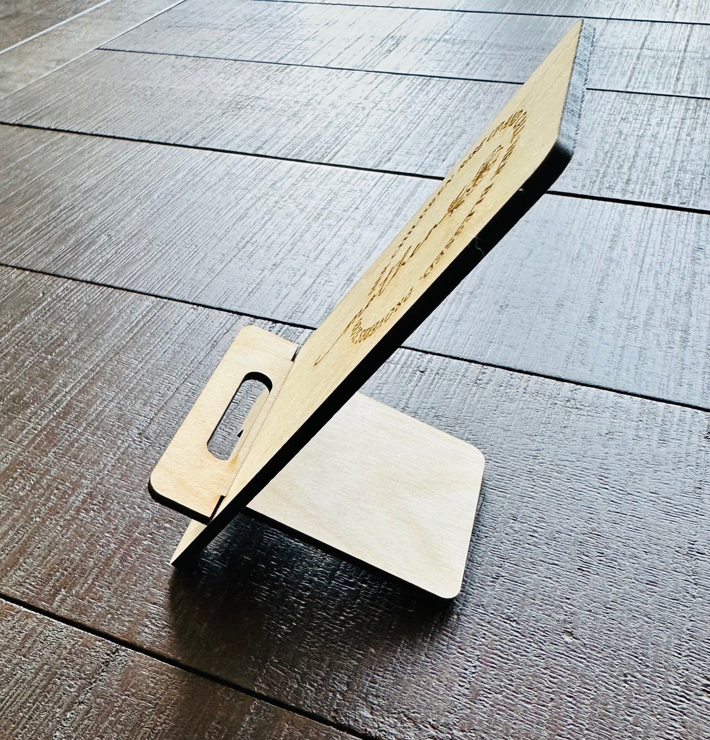 Phone stands engraved