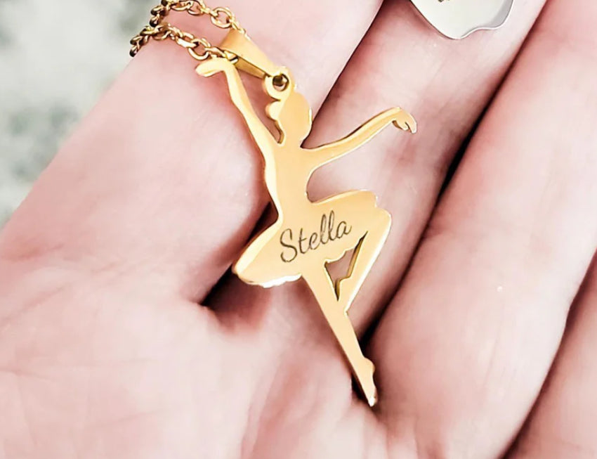 Ballerina engraved necklace
