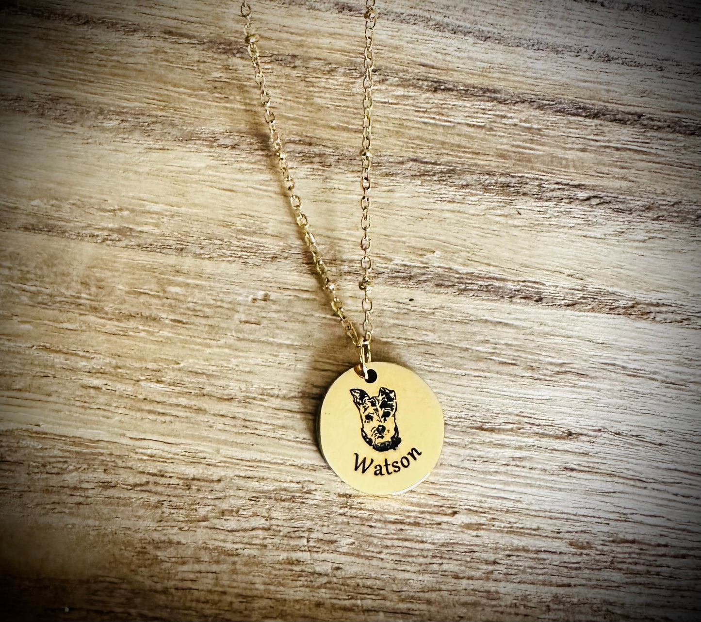 Custom pet portrait necklace