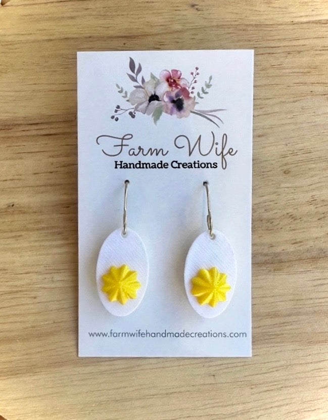Deviled egg earrings