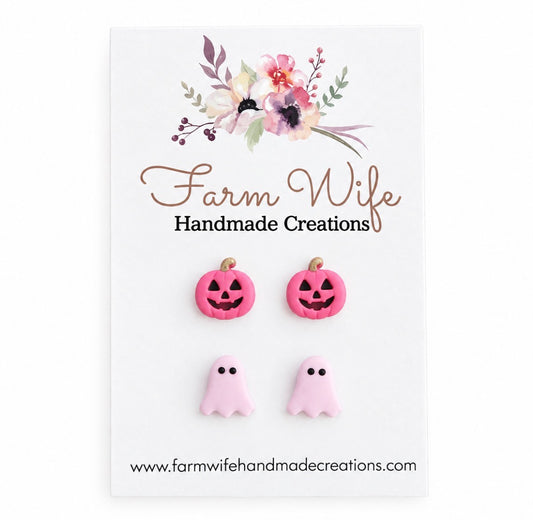 Mini pink Halloween stud pack