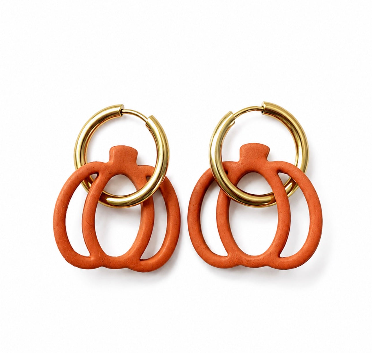 Pumpkin huggie hoops