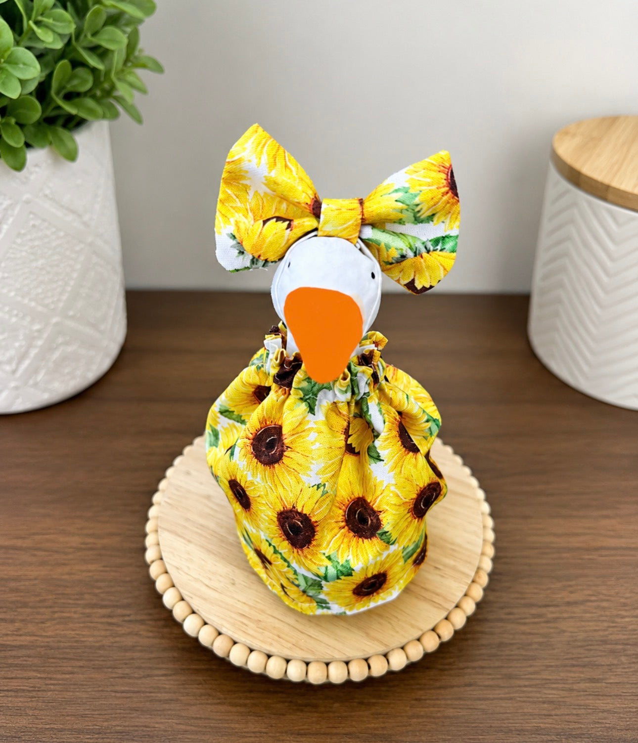 Desk goose sunflower dress with bow