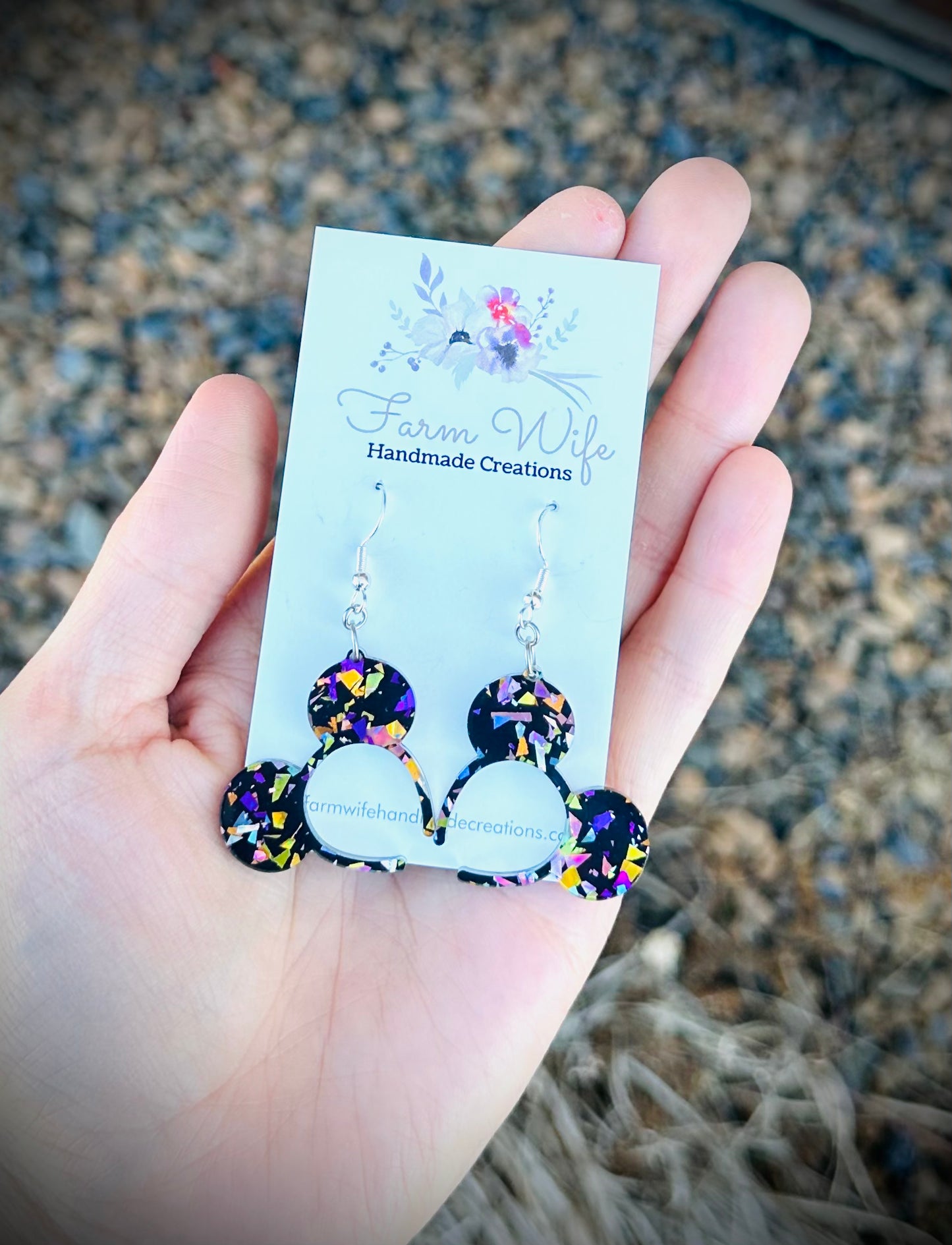 Mouse Ears Confetti Black